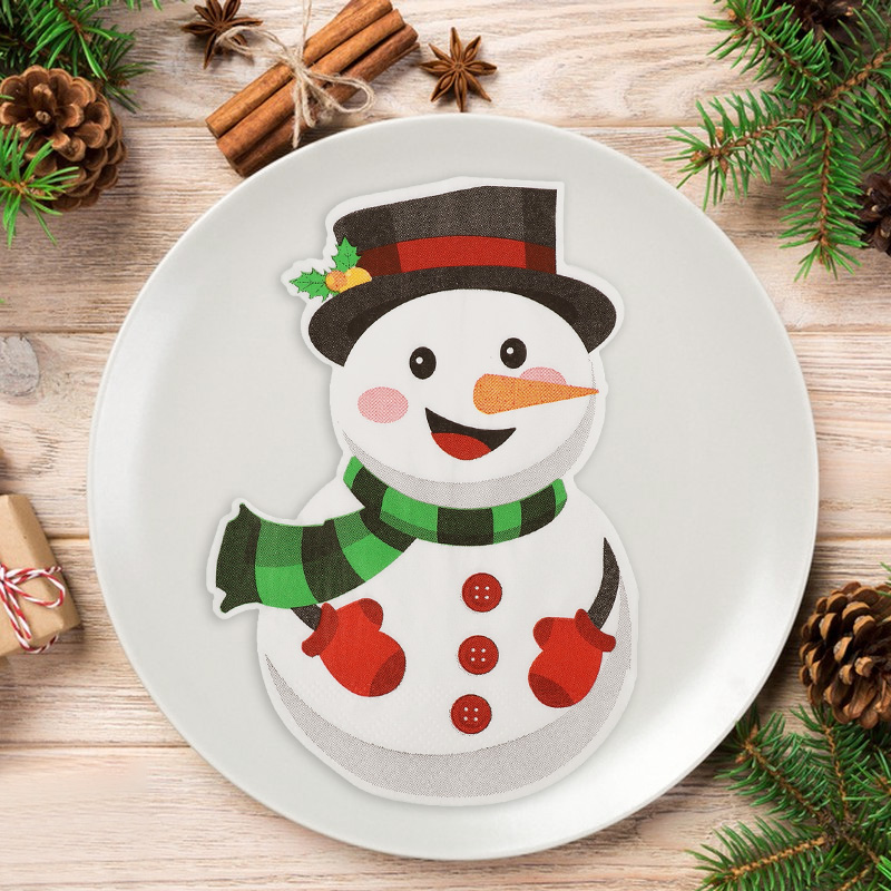 Home Decor Scrap - 20Pcs/bag Christmas Disposable Paper Napkins Cute