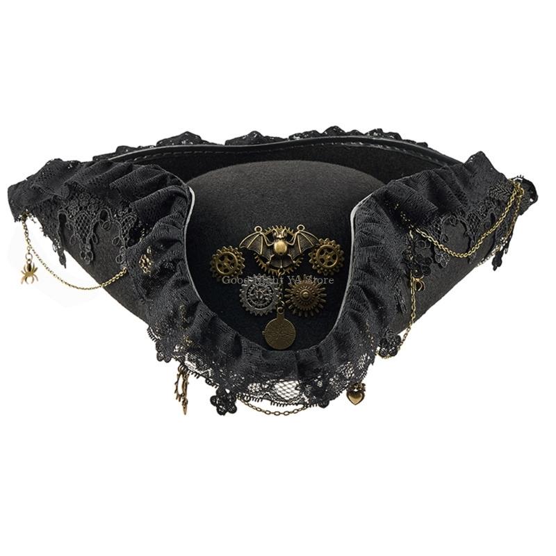 Victory Home Decor - Lace Trim Bat Gear Pirate Hat