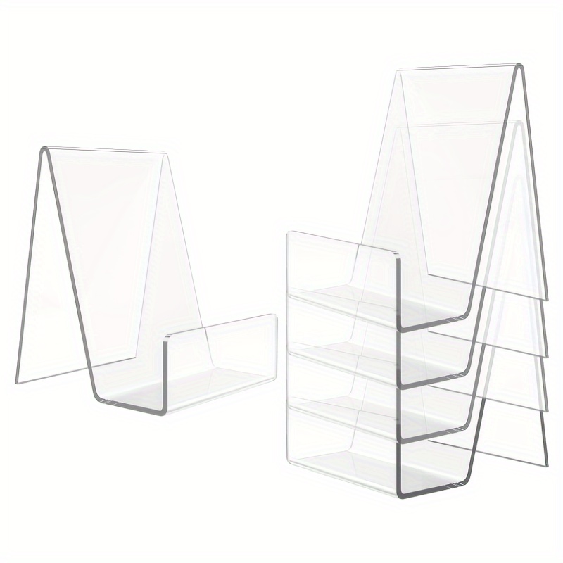 Aesthetic Bookend - 4/8pcs Transparent Acrylic Stand, Desktop Acrylic