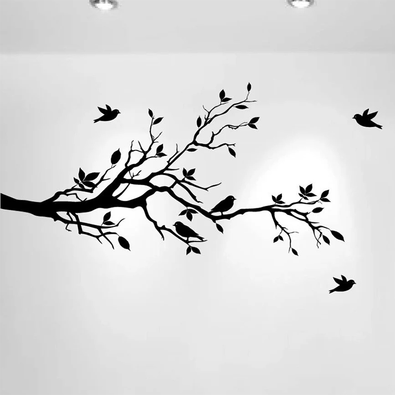 Home Decor Vinyl Flooring - Tree Branch Wall Decal Love Birds