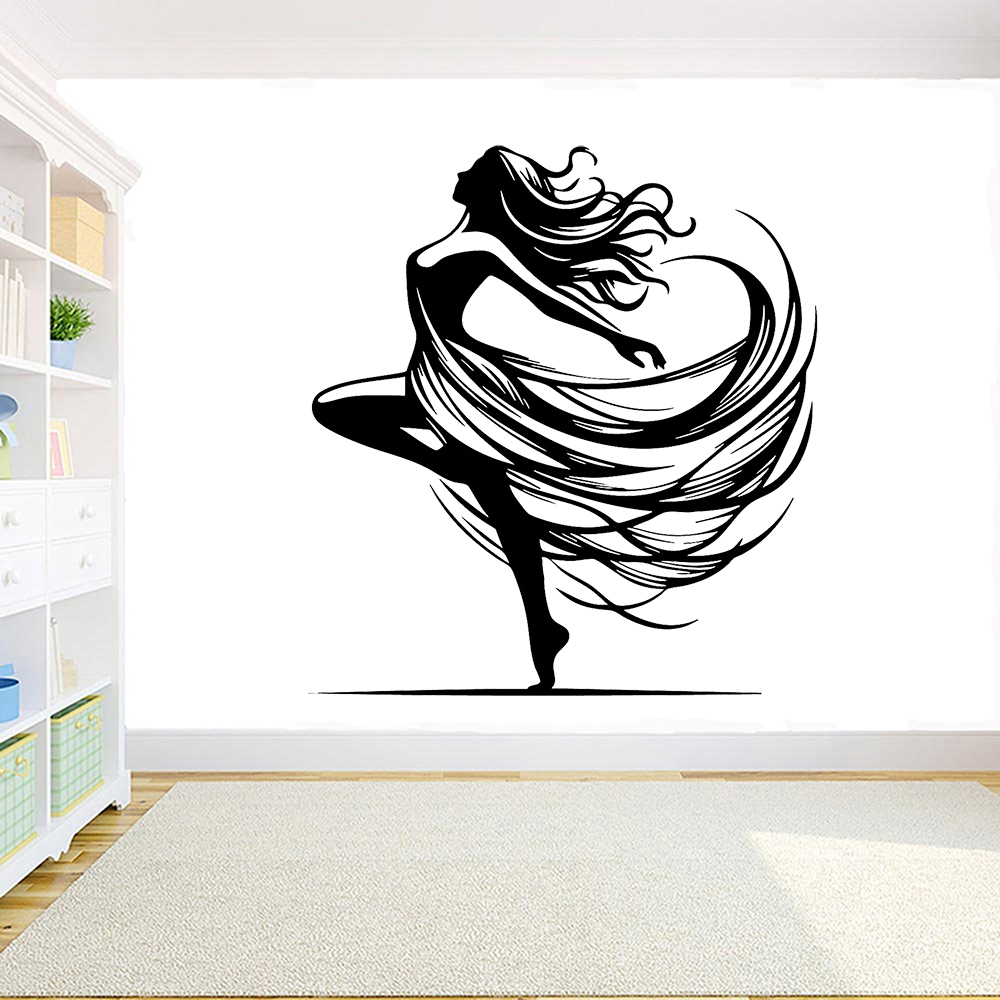 Home Decor Vinyl Flooring - Dancing Woman Wall Decal Dancer Wall