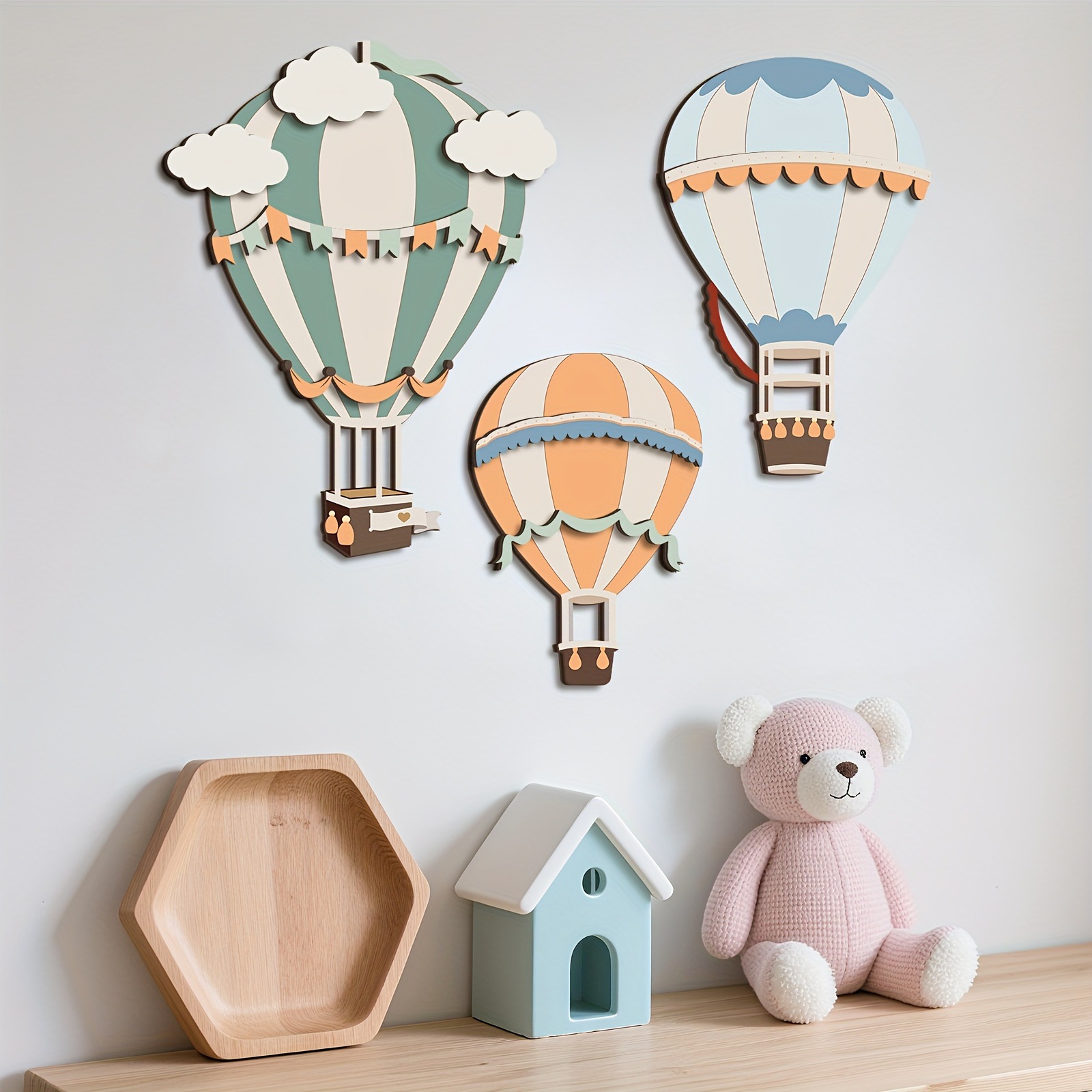 Home Decor Etsy - 3D Cute Colorful Hot Air Balloon