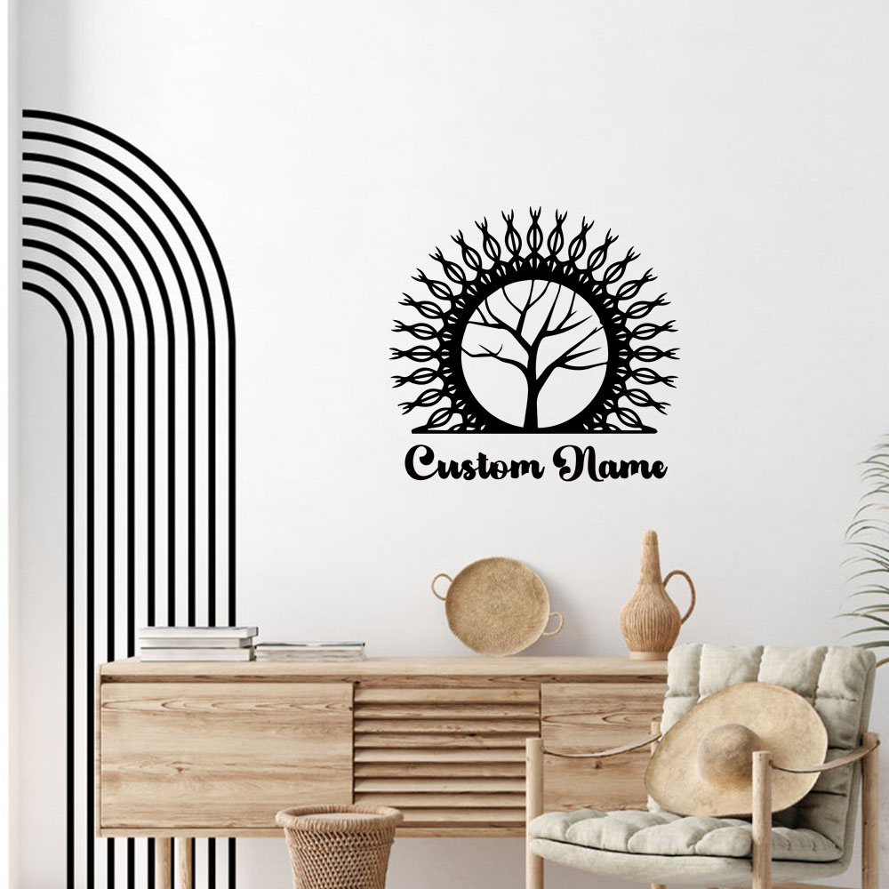 Home Decor Sticker - 1PC Creative Withered Tree Customized Text