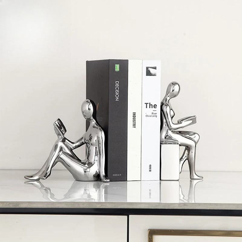Reader Character Ceramic Statu - Aesthetic Bookend 评论和价格