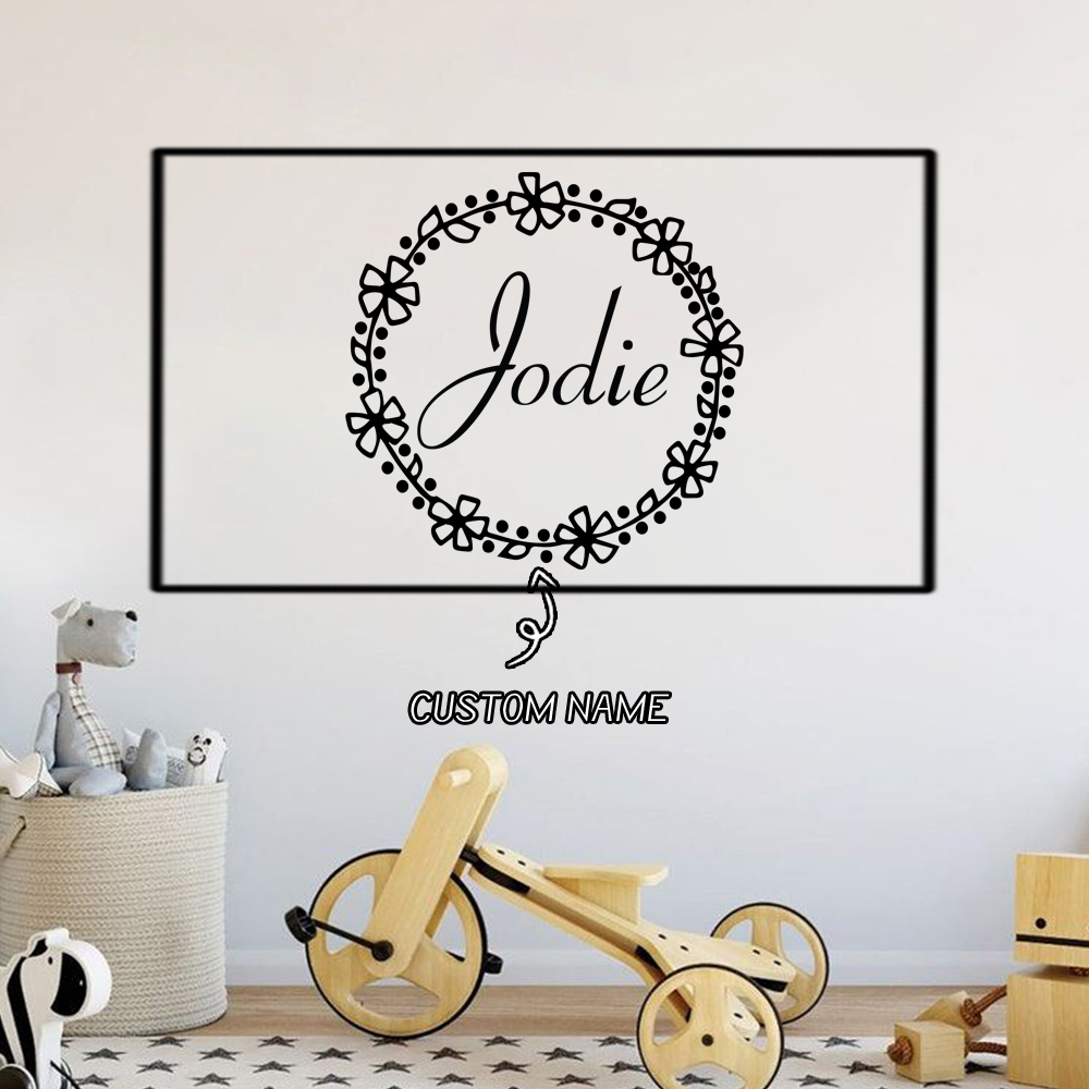 1PC Lovely Wreath Custom Text  - Home Decor Sticker 评论和价格