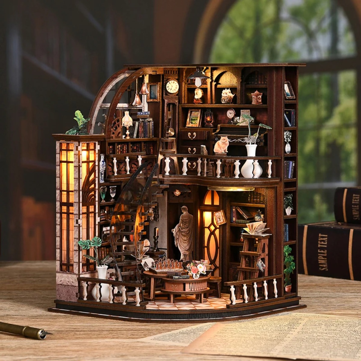 Miniature Book Nook Kit DIY Wo - Aesthetic Bookend 评论和价格