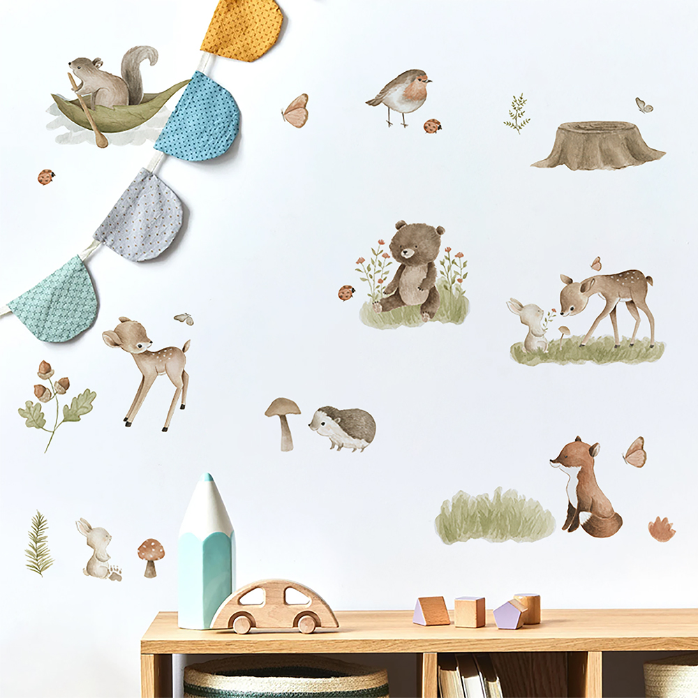 Nordic Forest Cartoon Wall Sti - Home Decor Vinyl Flooring 评论和价格