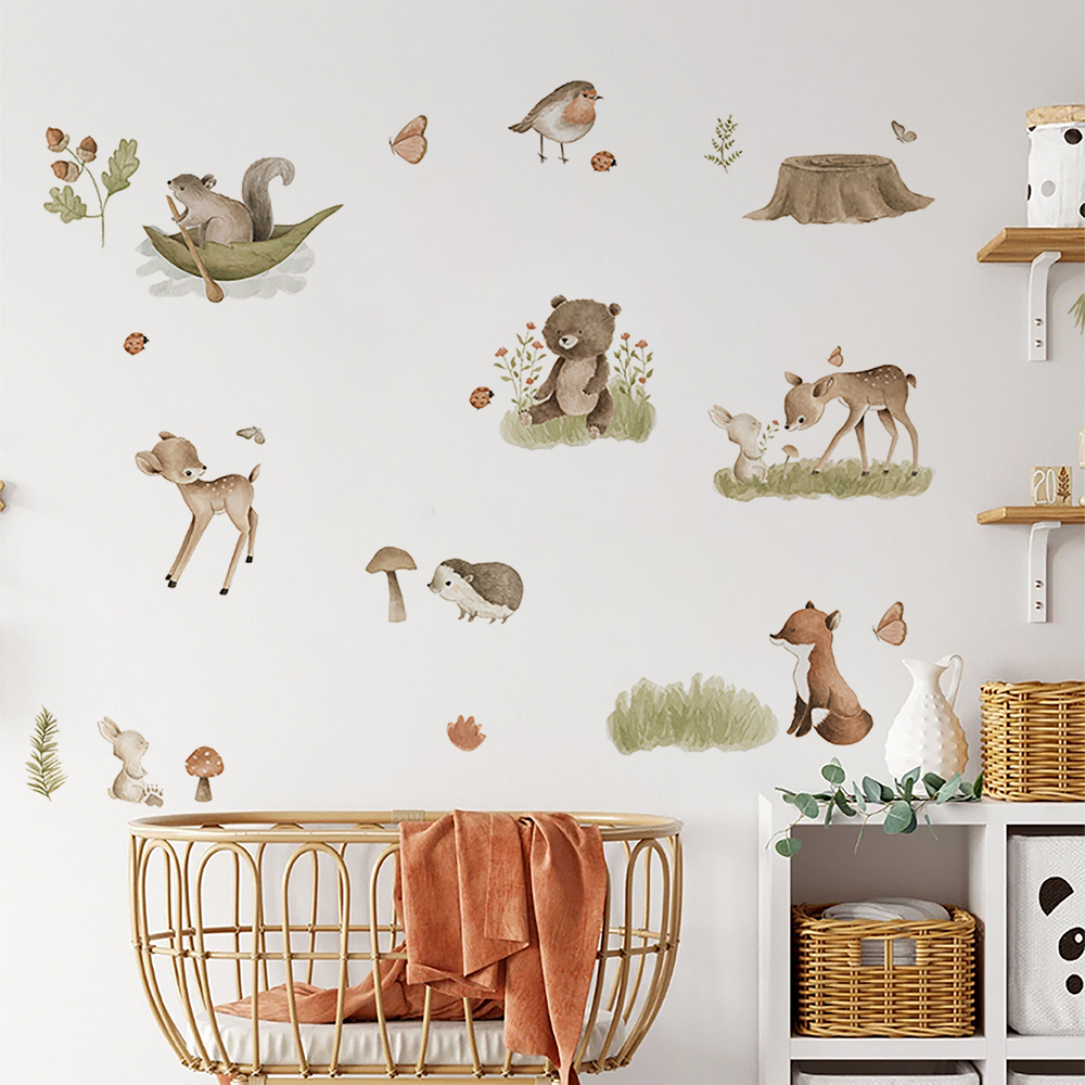 Nordic Forest Cartoon Wall Sti - Home Decor Vinyl Flooring 评论和价格
