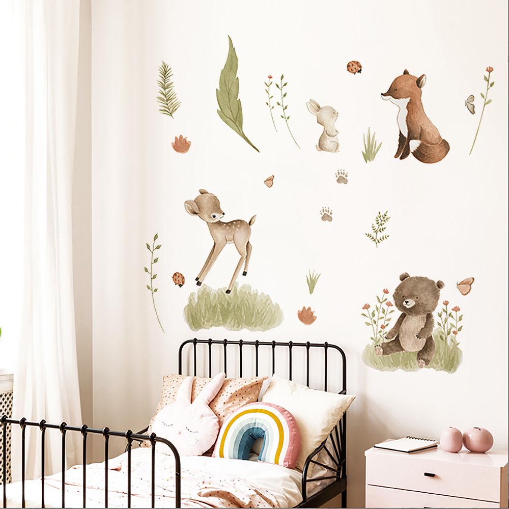 Nordic Forest Cartoon Wall Sti - Home Decor Vinyl Flooring 评论和价格