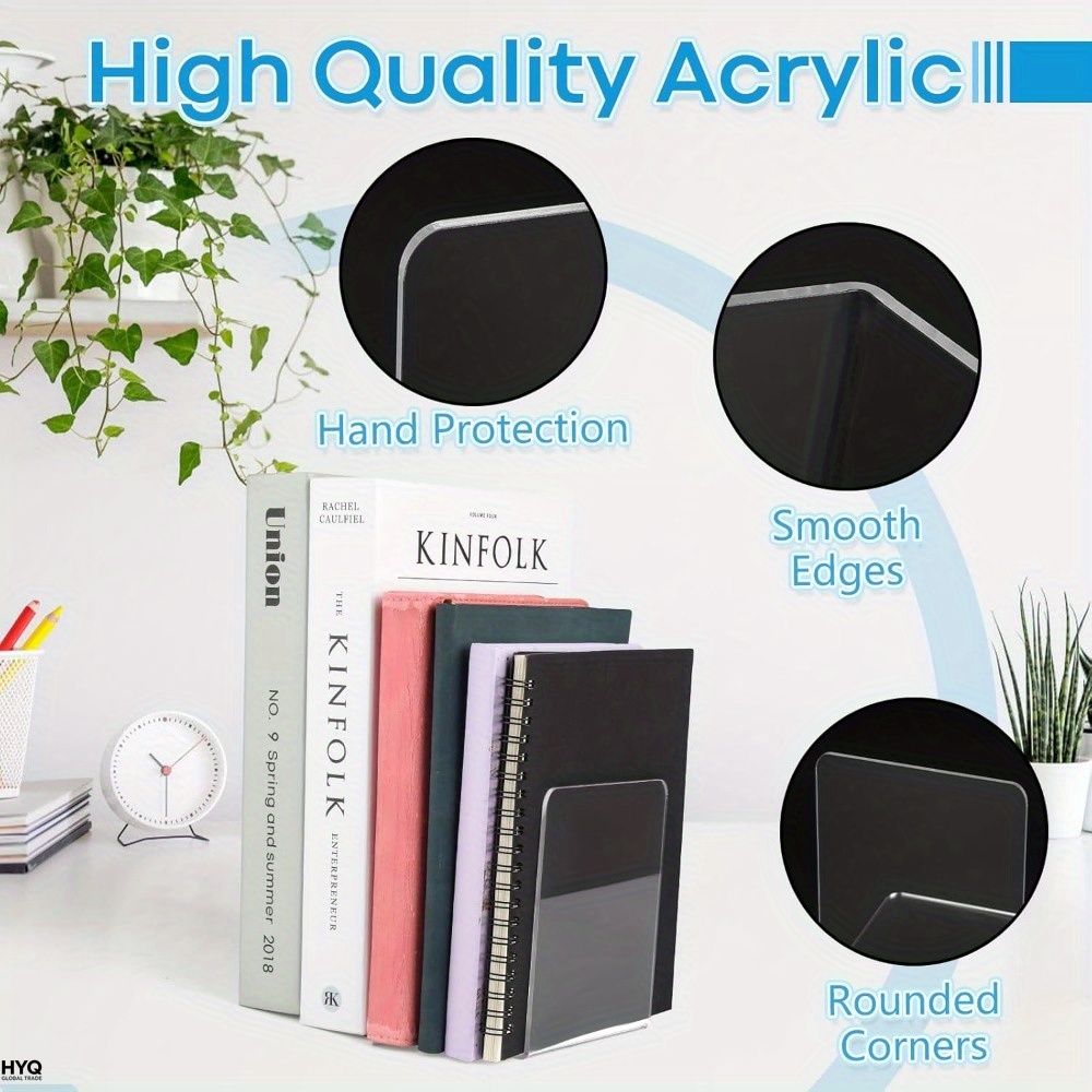 4/8pcs Set Clear Acrylic Booke - Aesthetic Bookend 评论和价格