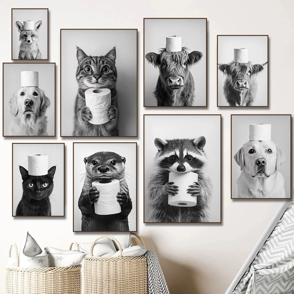 Highland Cow Otter Cat  Raccoo - Home Decor Scrap 评论和价格