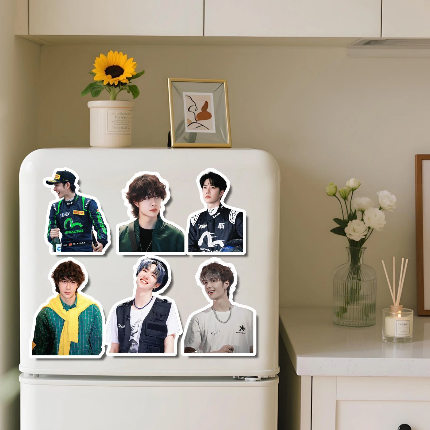 Wang Yibo refrigerator sticker - Home Decor Sticker 评论和价格