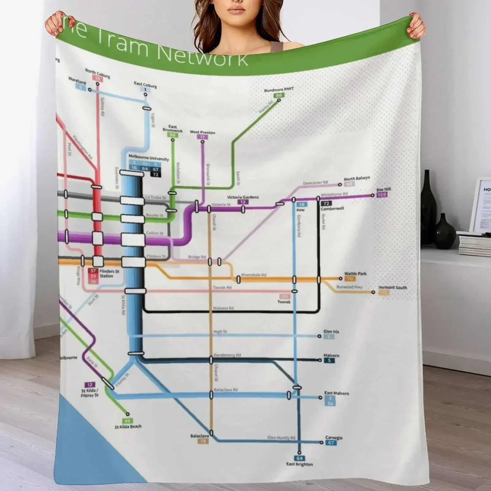 Melbourne Tram Network Map Thr - Home Decor Melbourne 评论和价格