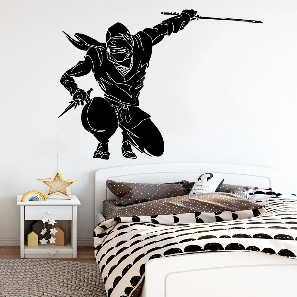 Ninja Wall Decal Japanese Warr - Home Decor Vinyl Flooring 评论和价格