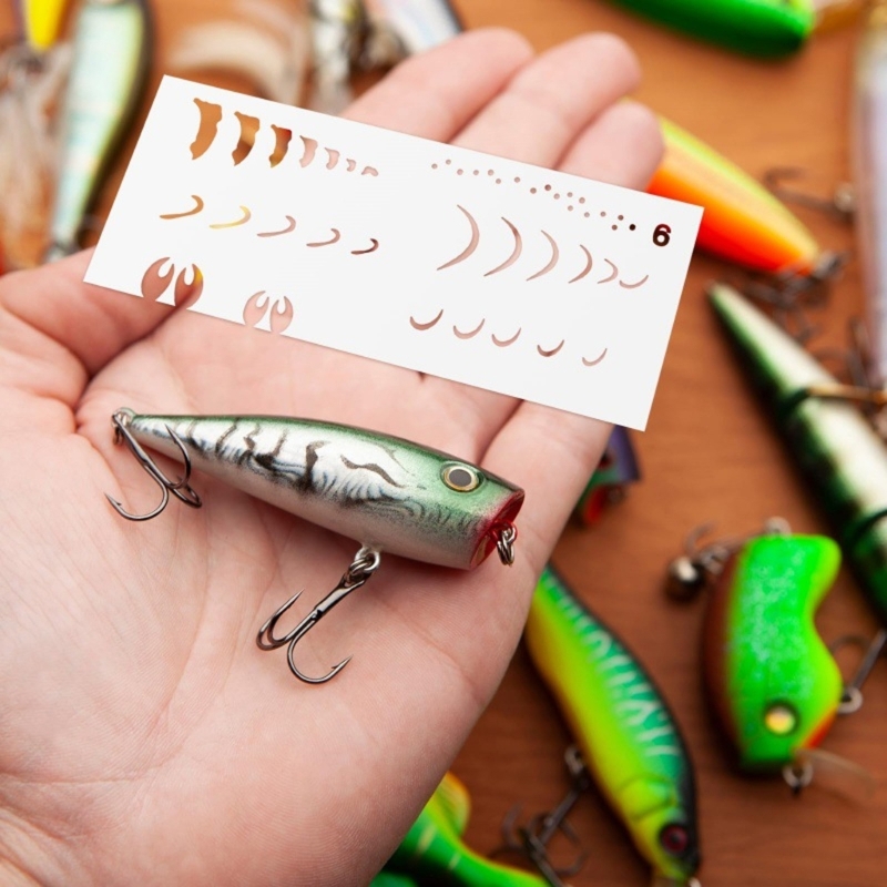  6Pcs Fishing Lure Drawing Tem - Home Decor Scrap 评论和价格