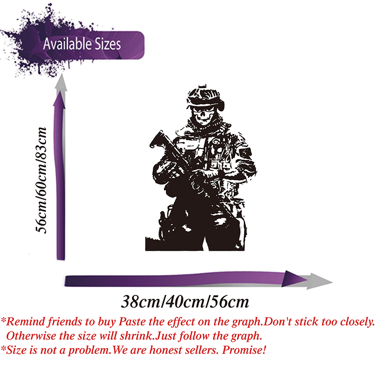 Solider Sniper Skull War Wall  - Home Decor Vinyl Flooring 评论和价格