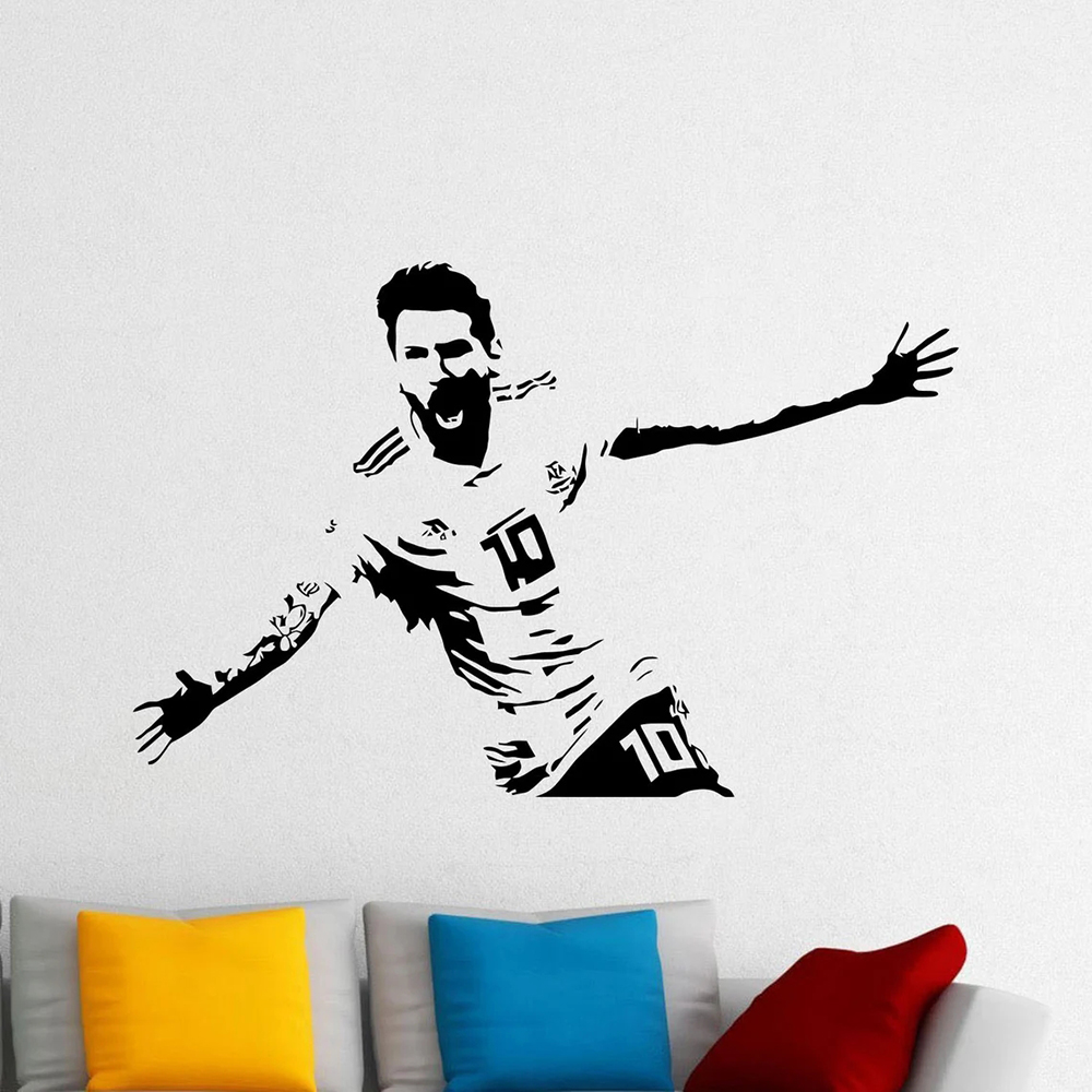 Messi Wall Decal Vinyl Sticker - Home Decor Vinyl Flooring 评论和价格