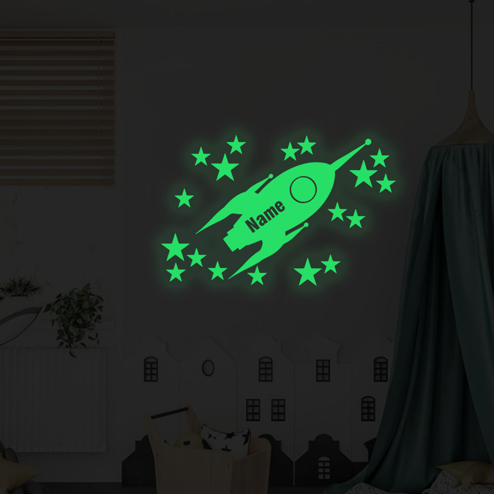 1pc Cartoon Rockets and stars  - Home Decor Sticker 评论和价格