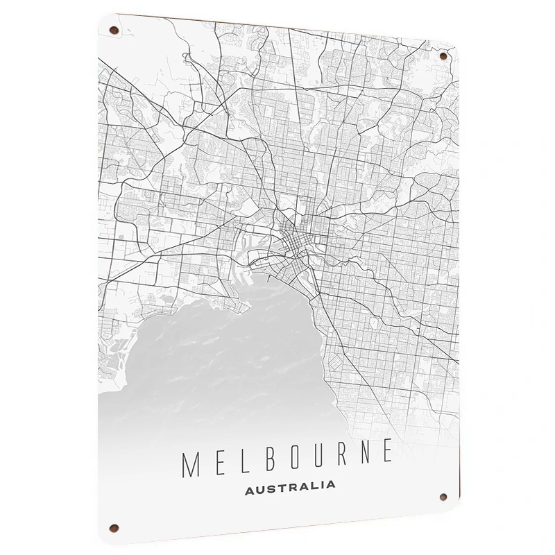 Melbourne City Map Metal Wall  - Home Decor Melbourne 评论和价格