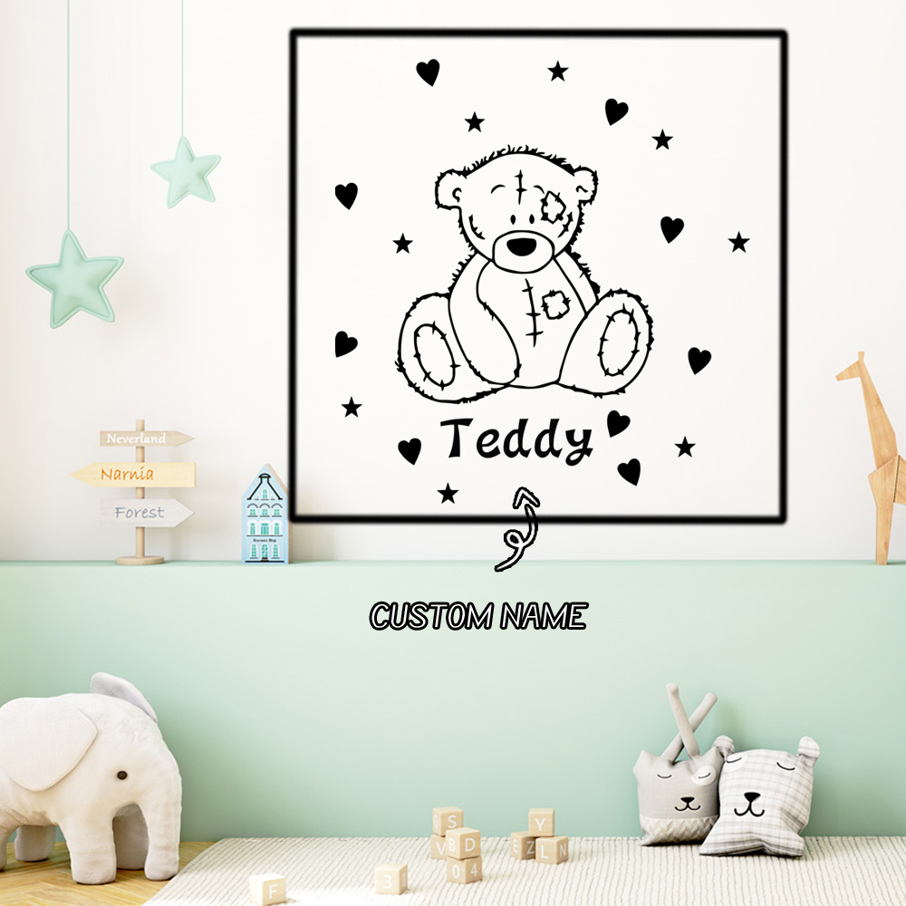 1PC Romantic Teddy bear Custom - Home Decor Sticker 评论和价格