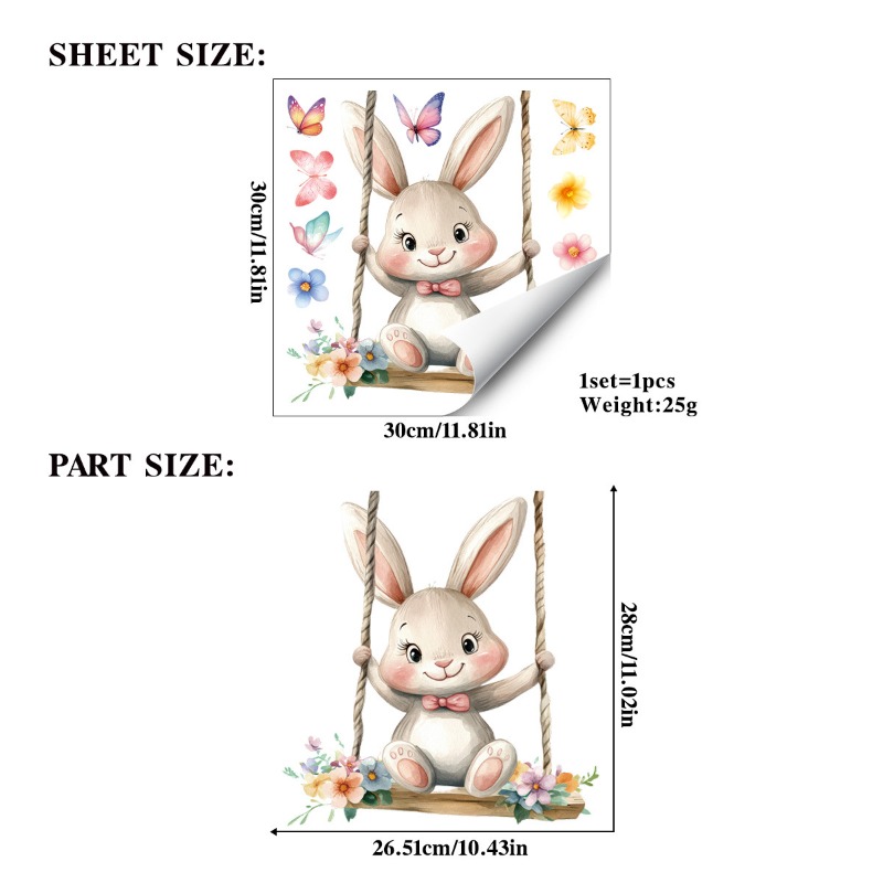 Easter Swing Rabbit Static Win - Home Decor Vinyl Flooring 评论和价格