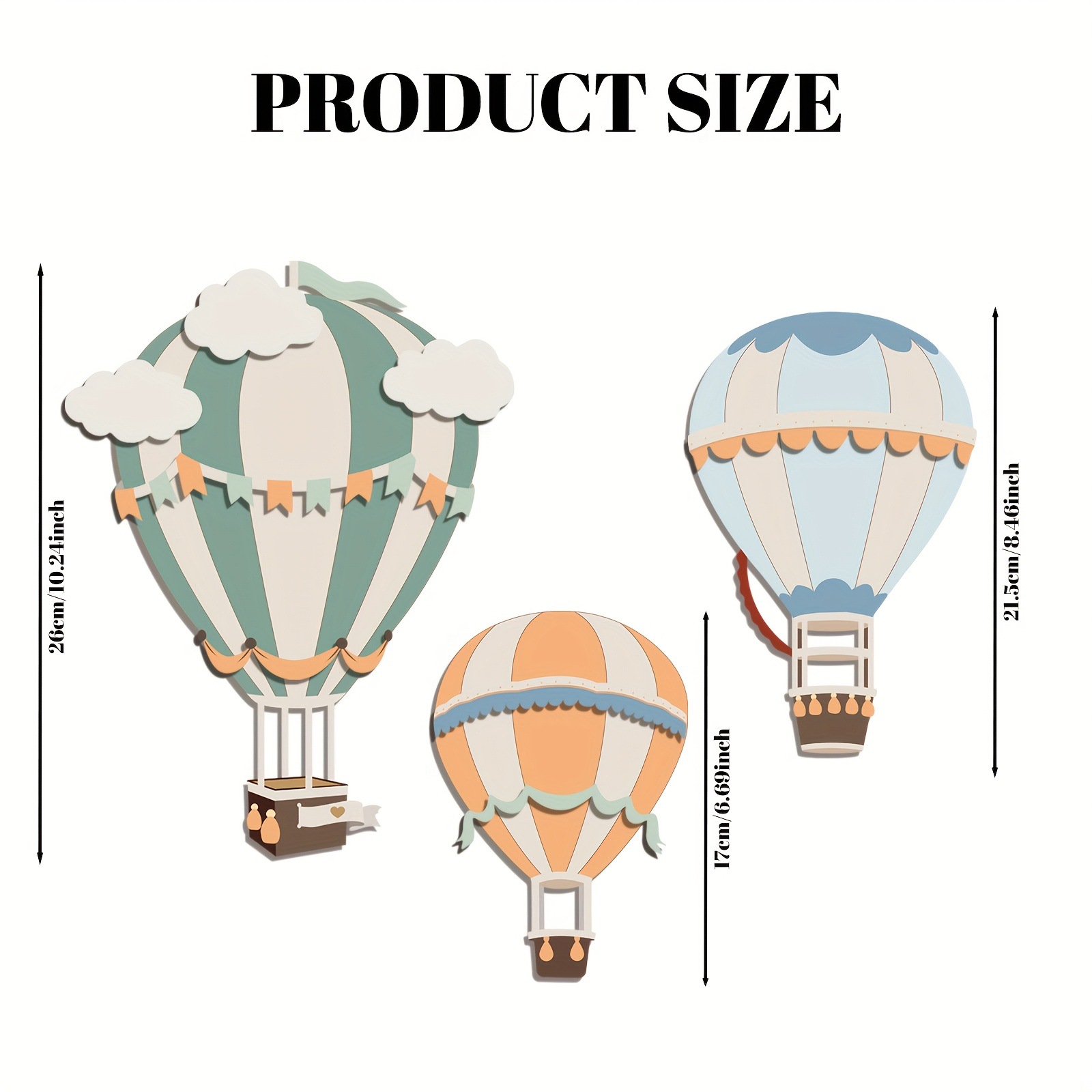 3D Cute Colorful Hot Air Ballo - Home Decor Etsy 评论和价格