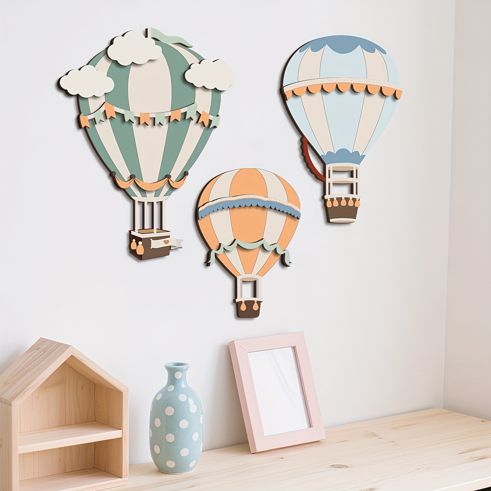 3D Cute Colorful Hot Air Ballo - Home Decor Etsy 评论和价格