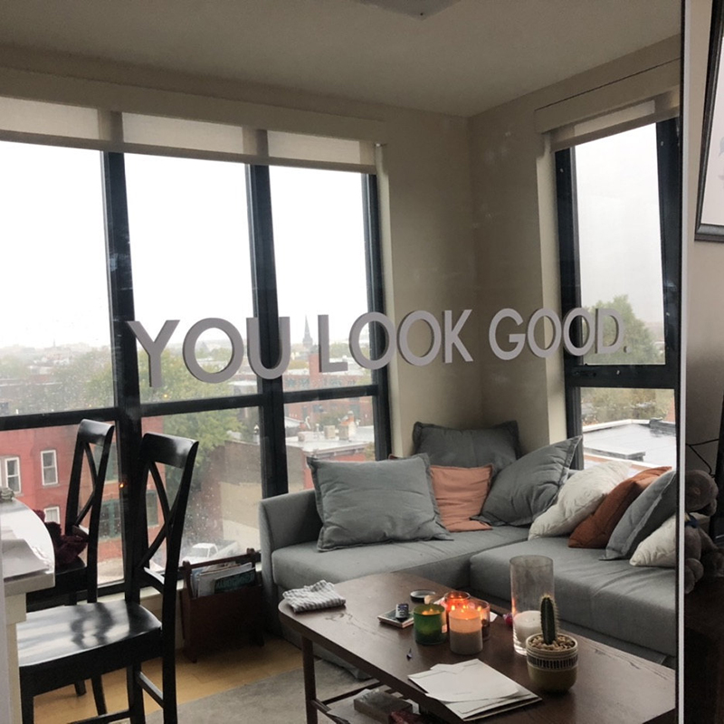 You Look Good Mirror Wall Stic - Home Decor Vinyl Flooring 评论和价格