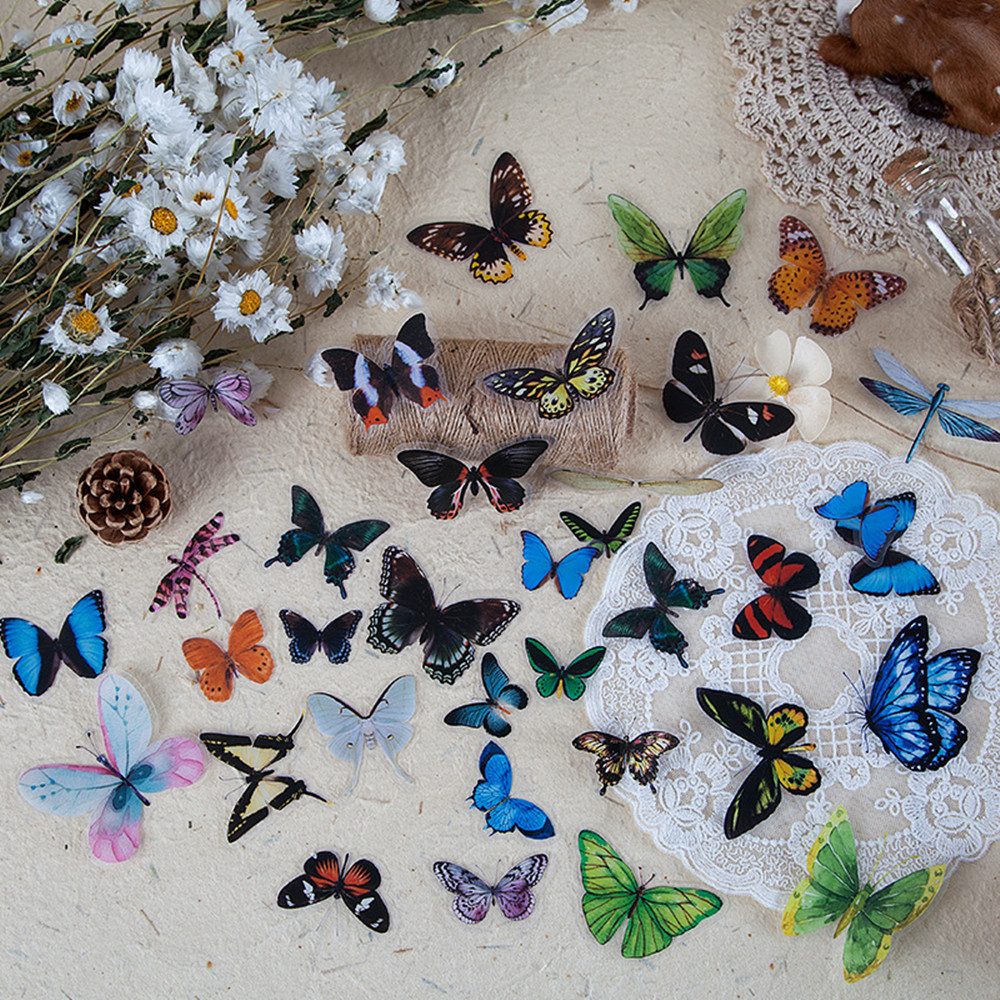 40Pcs/Bag Butterfly Stickers P - Home Decor Scrap 评论和价格