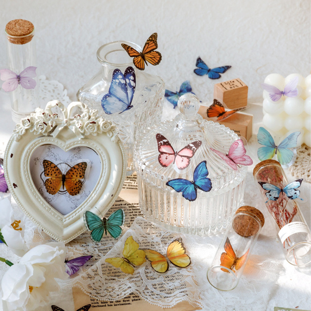 40Pcs/Bag Butterfly Stickers P - Home Decor Scrap 评论和价格